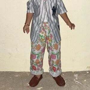 MILK TEETH WALLPAPER PANTS - IVORY *2-3Y TODDLER*